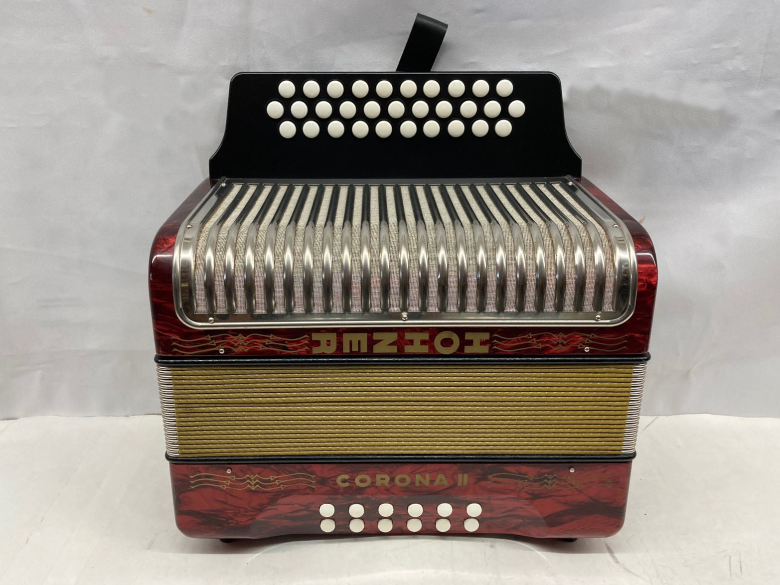 Hohner Corona II Diatonic Button Accordion ADG MM 3 Row 12 Bass Red