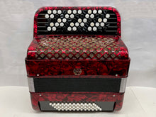 Load image into Gallery viewer, M Mbat Chromatic Accordion B System MM 5 Row 60 Bass - Red