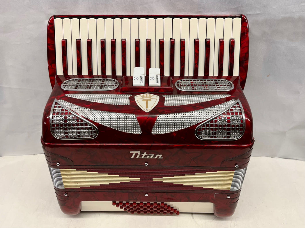 Titan (Titano) Piano Accordion LM 37 Key 48 Bass - Red