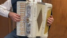 Load and play video in Gallery viewer, Titano Ideal Piano Accordion LM 41 Key 120 Bass - White/Gold
