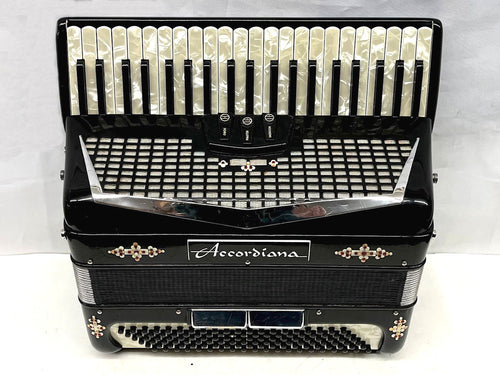 Accordiana Model 305 By Excelsior Piano Accordion LM 41 Keys 120 Bass - Black