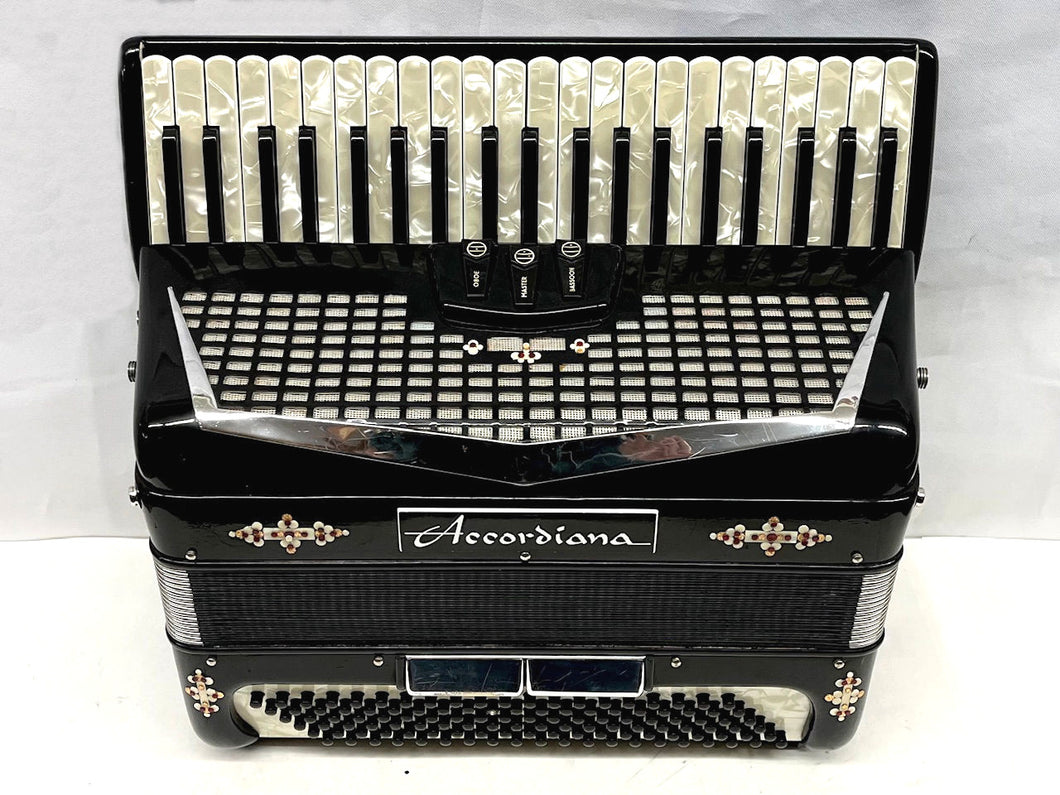 Accordiana Model 305 By Excelsior Piano Accordion LM 41 Keys 120 Bass - Black