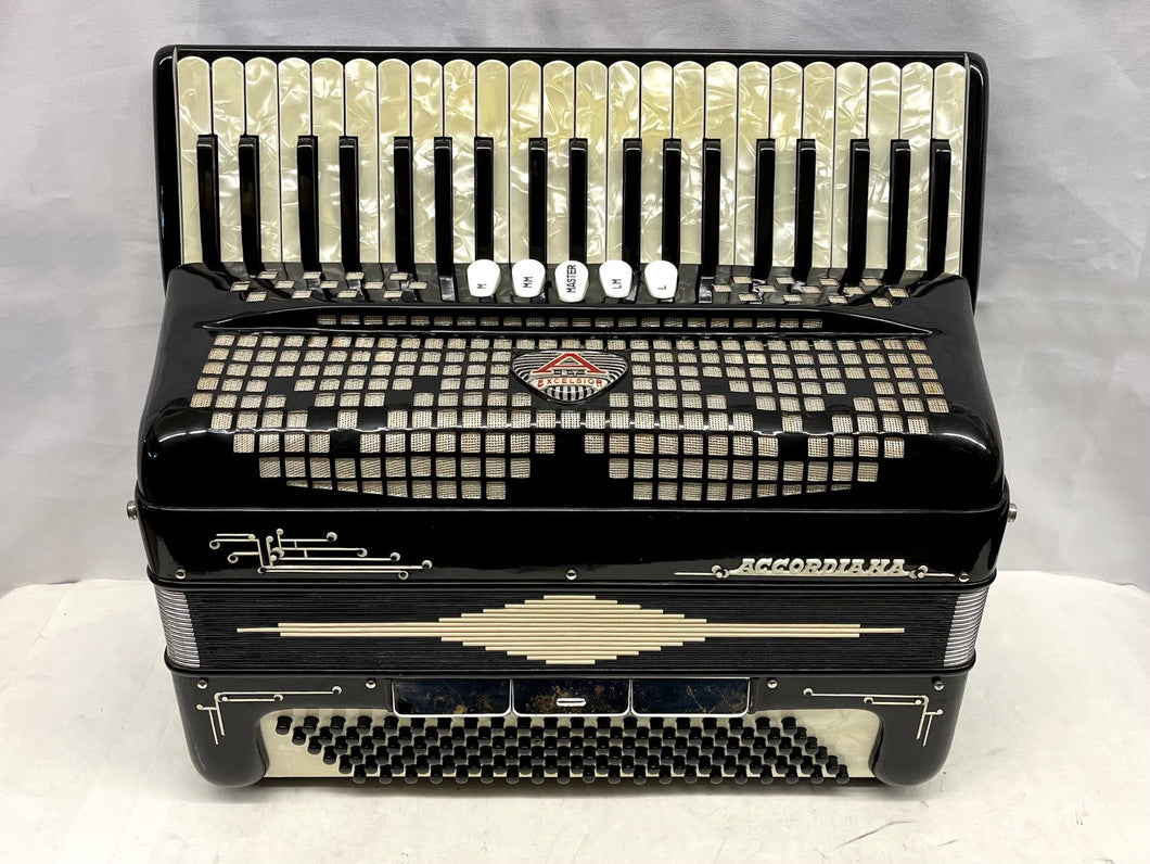 Accordiana Model 308N Made By Excelsior Piano Accordion LMM 41 Keys 120 Bass - Black