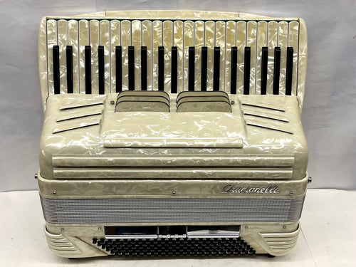 Crucianelli Mod. 10c Piano Accordion LMH 41 Key 120 Bass - White/Cream