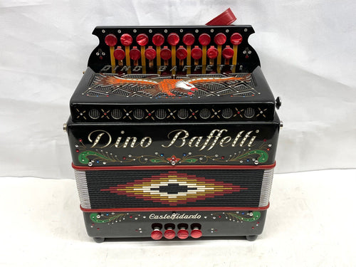 Dino Baffetti 44 CP Organetto Diatonic Button Accordion GC (Sol Do) 2 row 4 Bass - Black