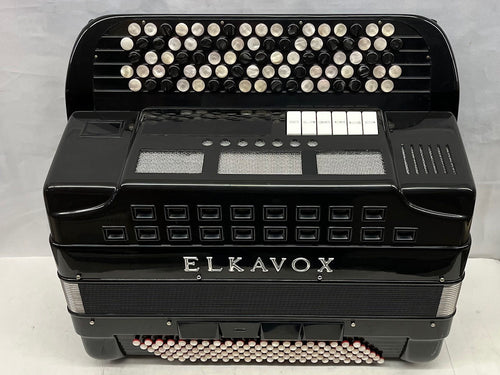 Elkavox Chromatic Button Accordion B System LMM 5 Row 120 Bass - Black