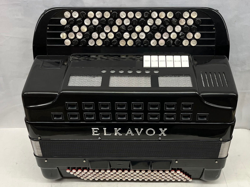 Elkavox Chromatic Button Accordion B System LMM 5 Row 120 Bass - Black
