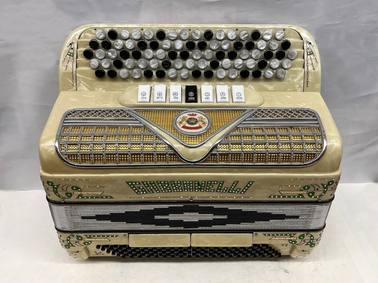 Gabbanelli Chromatic Button Accordion B System LMH 5 Row 120 Bass Wh