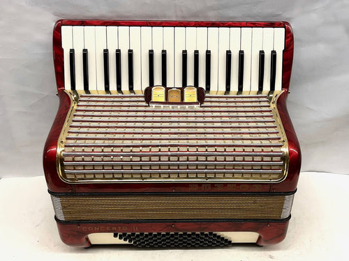 Hohner Concerto II Piano Accordion MM 34 Key 72 Bass - Red