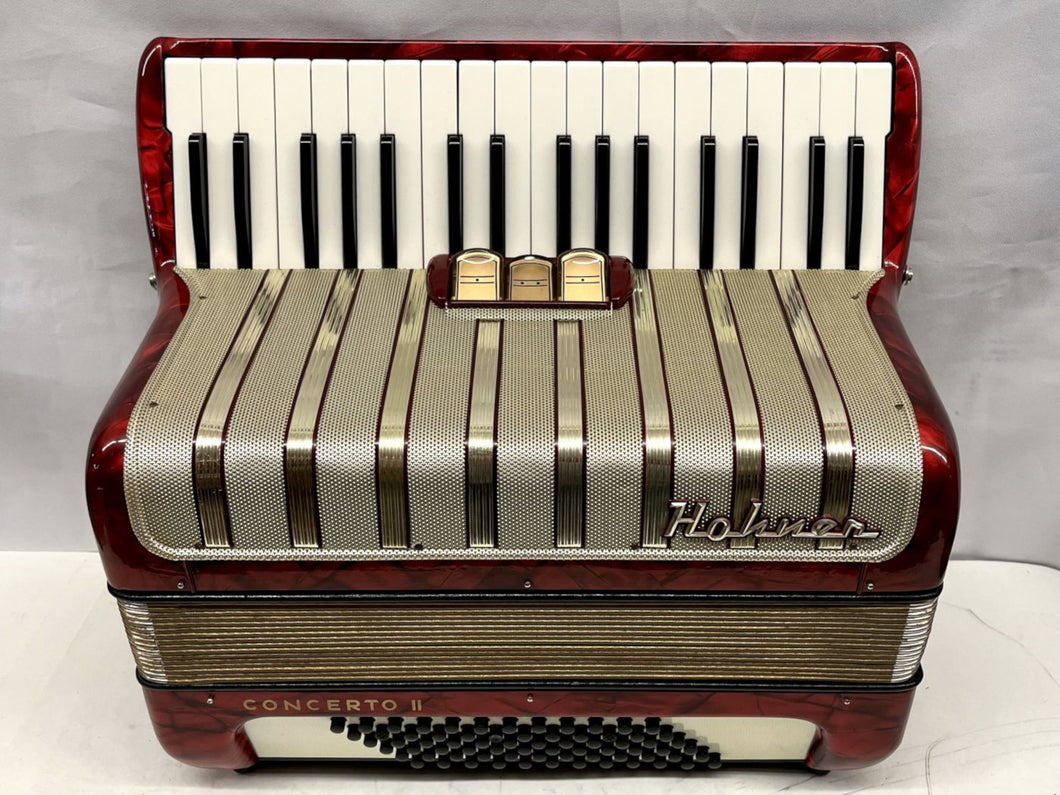 Hohner Concerto II Piano Accordion MM 34 Key 72 Bass - Red