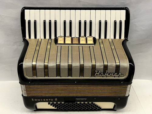 Hohner Concerto III Piano Accordion LMM 34 Keys 72 Bass - Black