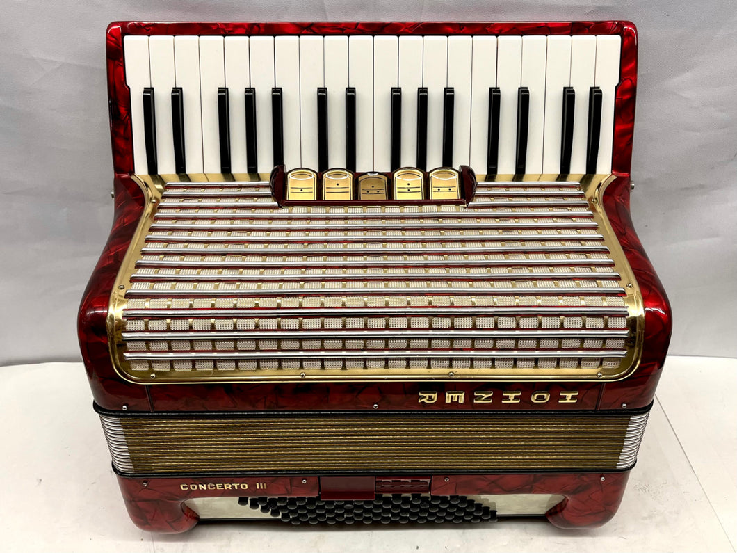 Hohner Concerto III Piano Accordion LMM 34 Keys 72 Bass - Red