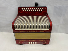 Load image into Gallery viewer, Hohner Corso Diatonic Button Accordion GC MMM 2 Row 8 Bass - Red
