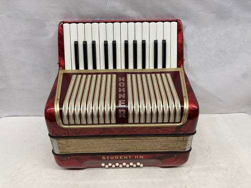 Hohner Student II Piano Accordion MM 25 Keys 12 Bass - Red