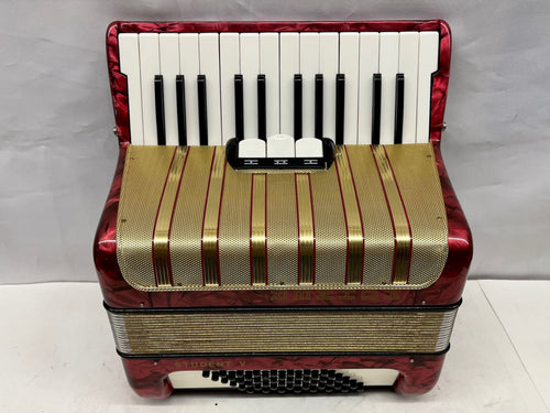 Hohner Student V Piano Accordion MM 26 Keys 48 Bass - Red