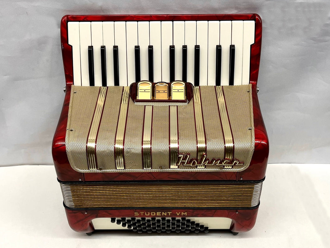 Hohner Student VM Piano Accordion MM 26 Keys 48 Bass - Red