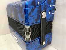 Load image into Gallery viewer, M Mbat Chromatic Accordion B System MM 3 Row 8 Bass - Blue
