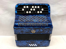 Load image into Gallery viewer, M Mbat Chromatic Accordion B System MM 3 Row 8 Bass - Blue
