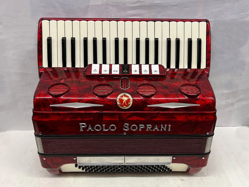 Paolo Soprani Piano Accordion LMM 37 Key 80 Bass - Red