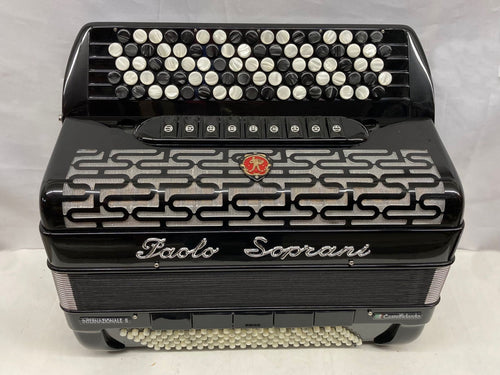 Paolo Soprani Internazionale II Chromatic Button Accordion C System LMMM 5 Row 120 Bass - Black
