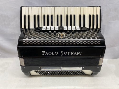 Paolo Soprani 445 Musette Piano Accordion 41 Keys 120 Bass - Black