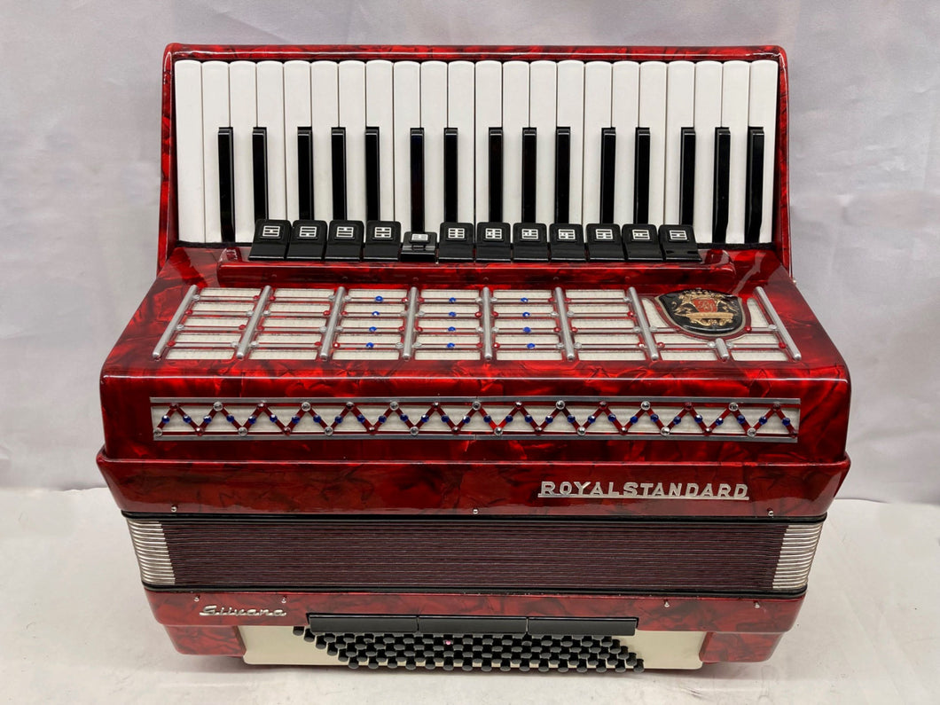 Royal Standard Silvana Piano Accordion LMMH 37 Keys 96 Bass - Red