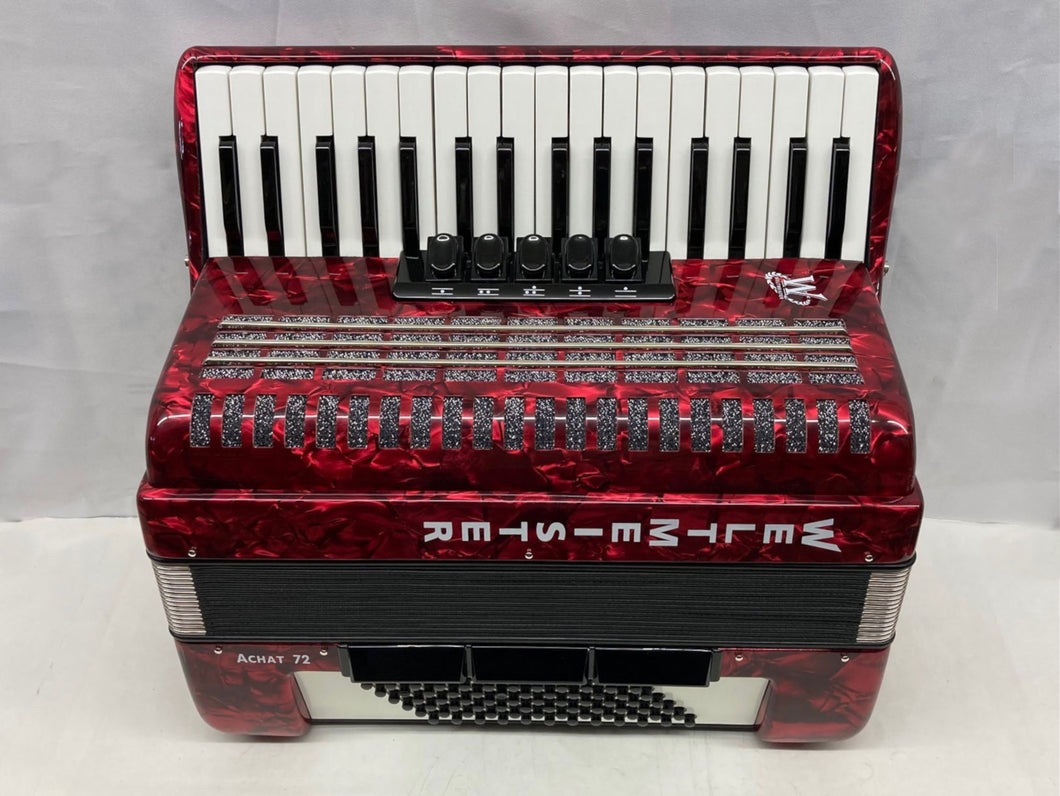 Weltmeister Achat Piano Accordion LMM 34 Keys 72 Bass - Red
