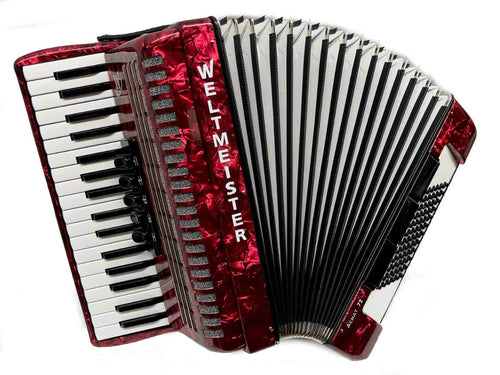 Weltmeister Achat 72 Bass Piano Accordion - Red