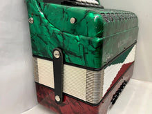 Load image into Gallery viewer, Weltmeister Corina 520 Diatonic Button Accordion GCF 3 Row 12 Bass- Green, White &amp; Red
