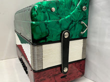 Load image into Gallery viewer, Weltmeister Corina 520 Diatonic Button Accordion GCF 3 Row 12 Bass- Green, White &amp; Red
