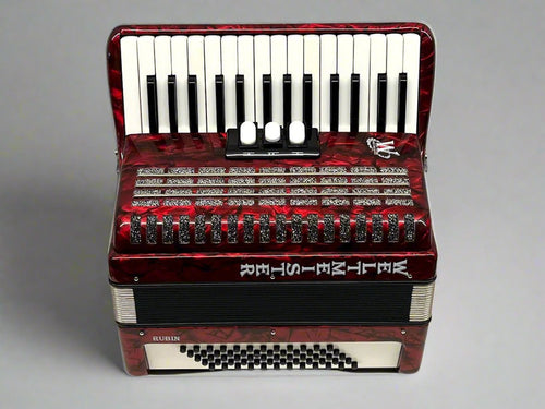 Weltmeister Rubin Piano Accordion MM 30 Key 60 Bass - Red