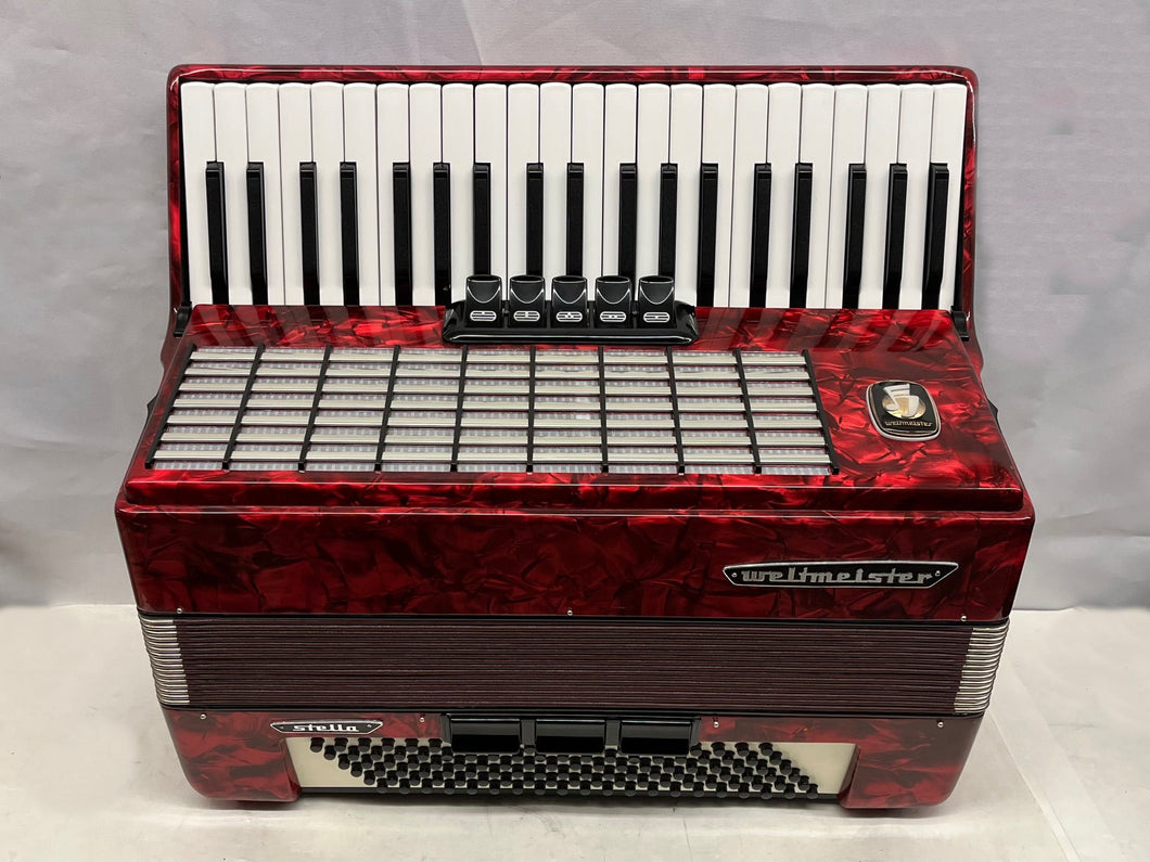 Weltmeister Stella Piano Accordion LMM 41 Keys 120 Bass - Red