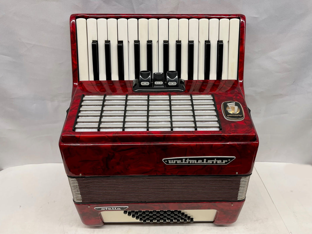 Weltmeister Stella Piano Accordion MM 26 Key 48 Bass - Red