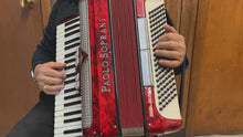 Load and play video in Gallery viewer, Paolo Soprani 241M Piano Accordion LM 41 Keys 120 Bass - Red
