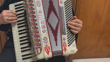 Load and play video in Gallery viewer, Camillo By Guerrini Piano Accordion LMM 41 Key 120 Bass - White with Decorations
