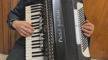 Load and play video in Gallery viewer, Paolo Soprani Musette LMMM Piano Accordion 41 Keys 120 Bass - Black
