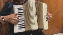 Load and play video in Gallery viewer, Hohner Student II Piano Accordion MM 26 Key 12 Bass - White
