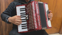 Load and play video in Gallery viewer, Hohner Student Piano Accordion MM 26 Key s 48 Bass - Red
