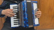 Load and play video in Gallery viewer, Weltmeister Perle Piano Accordion MM 26 Keys 48 Bass - Blue
