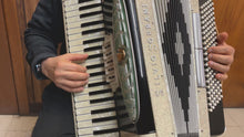 Load and play video in Gallery viewer, Silvio Soprani Piano Accordion LMM 41 Key 120 Bass - White with Glitter
