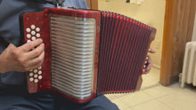 Load and play video in Gallery viewer, Hohner Corona II Diatonic Button Accordion GCF MM 3 Row 12 Bass - Red

