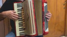 Load and play video in Gallery viewer, Hohner Caprani Piano Accordion LMM 41 Keys 120 Bass - Red
