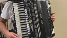 Load and play video in Gallery viewer, Bellini Professional Double Tone Chamber Piano Accordion LMMH 41 Keys 120 Bass - Black
