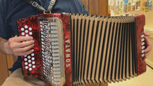 Load and play video in Gallery viewer, Sonata Diatonic Button Accordion GCF MM 3 Row 12 Bass - Red
