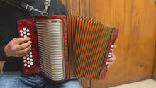 Load and play video in Gallery viewer, Hohner Corona II Diatonic Button Accordion ADG MM 3 Row 12 Bass - Red
