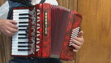 Load and play video in Gallery viewer, Hohner Hohnica Piano Accordion 26 Key 48 Bass - Red
