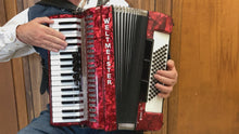 Load and play video in Gallery viewer, Weltmeister Achat Piano Accordion LMM 34 Keys 72 Bass - Red
