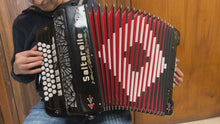 Load and play video in Gallery viewer, Saltarelle Morvan IV Diatonic Button Accordion 3 Row GCF (Sol) - Black
