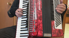 Load and play video in Gallery viewer, Weltmeister Saphir Piano Accordion LMMH 41 Key 120 Bass - Red
