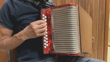 Load and play video in Gallery viewer, Hohner Corso Diatonic Button Accordion GC MMM 2 Row 8 Bass - Red
